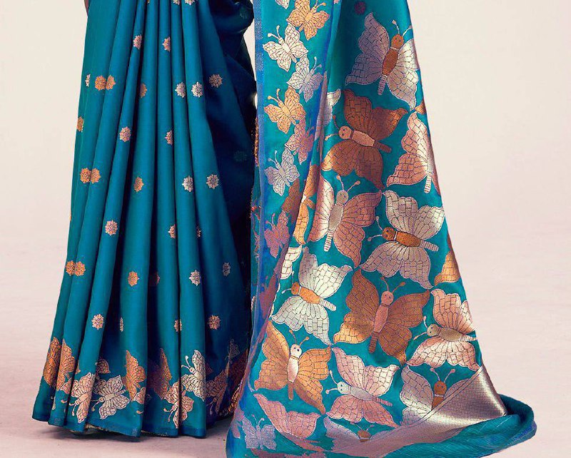 Soft Lichi Silk Saree with Butterfly Pallu