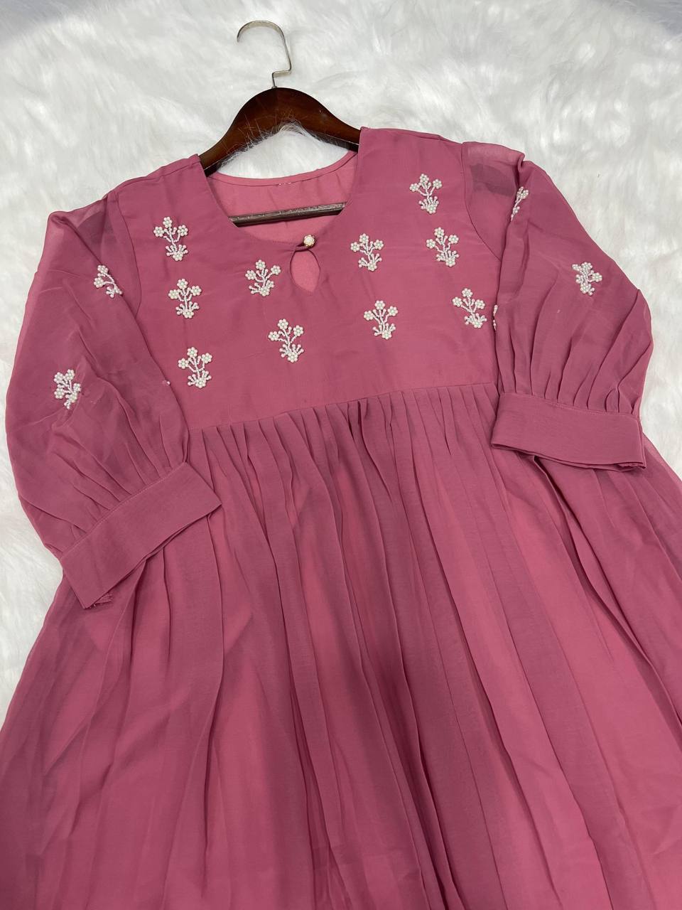 Georgette Dress with Khatli Maggam Handwork