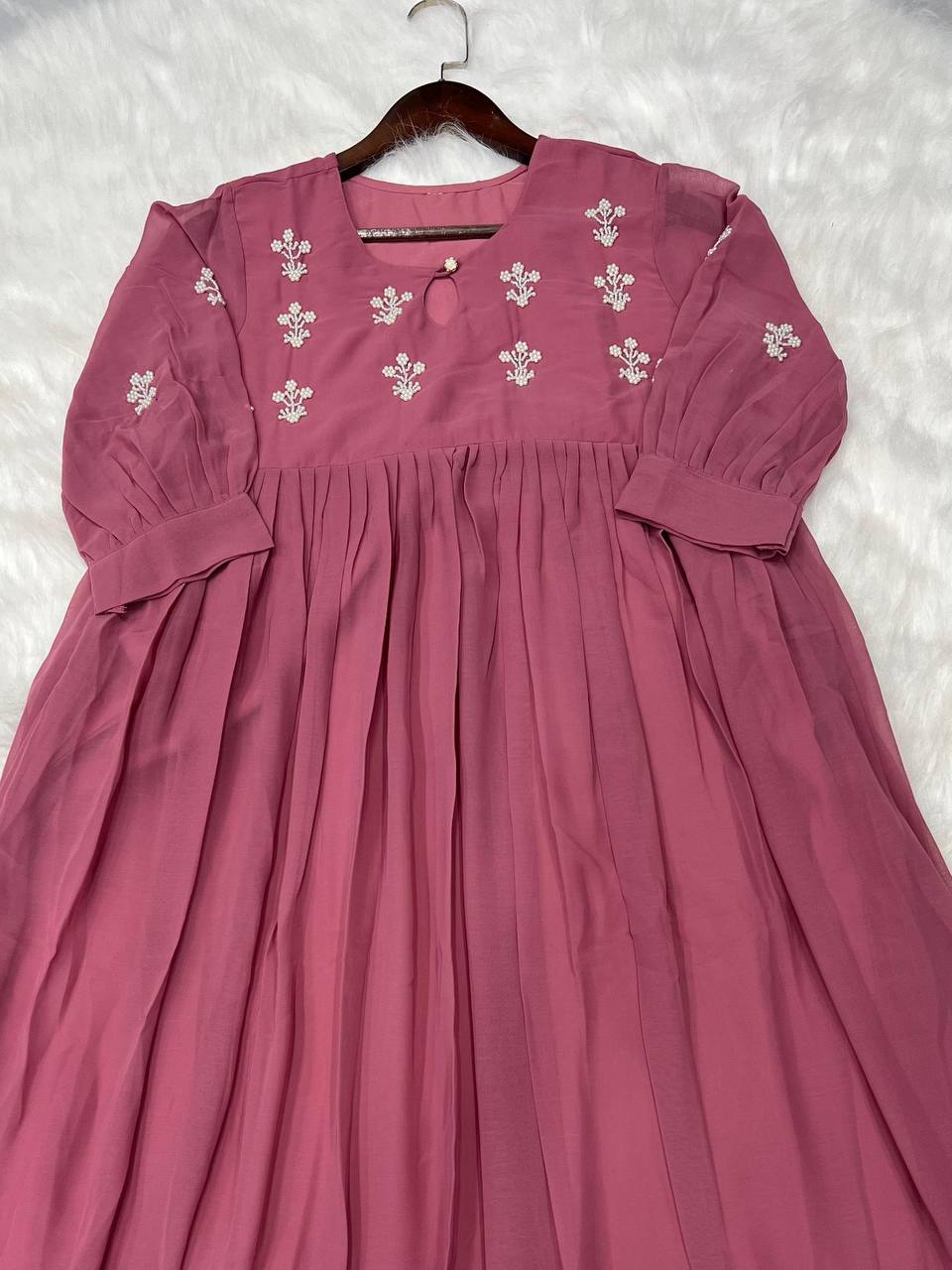 Georgette Dress with Khatli Maggam Handwork