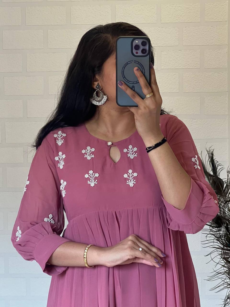 Georgette Dress with Khatli Maggam Handwork