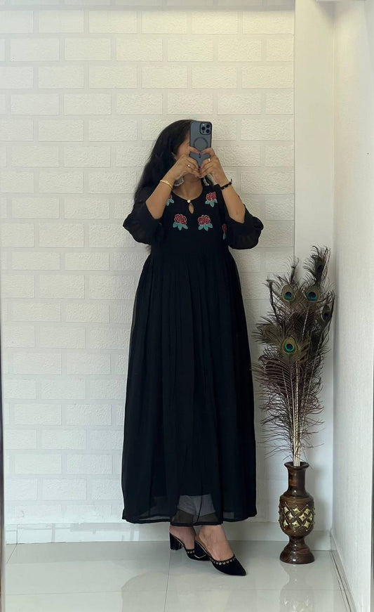 Georgette Dress with Khatli Maggam