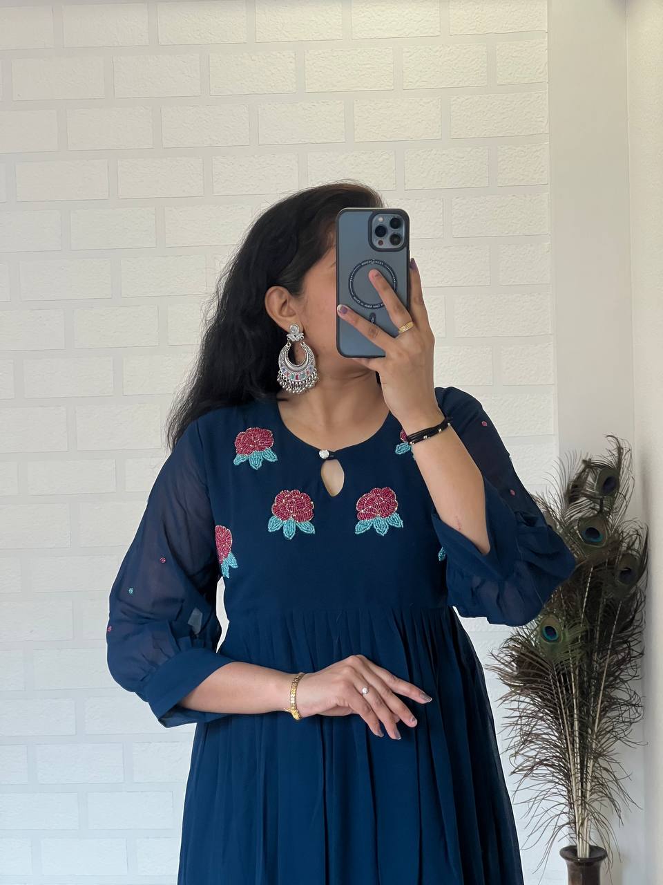Georgette Dress with Khatli Maggam