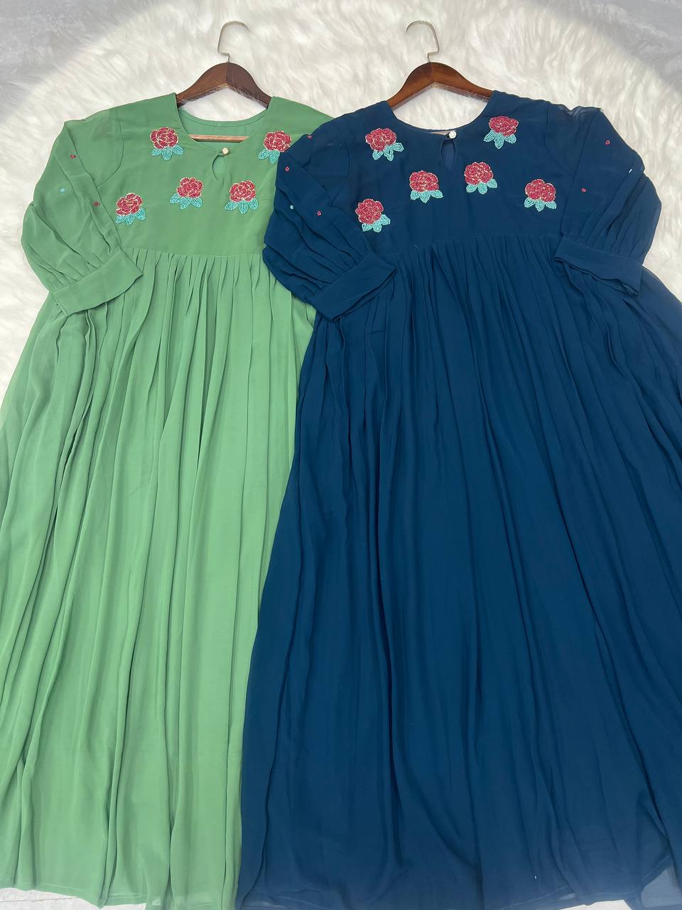 Georgette Dress with Khatli Maggam