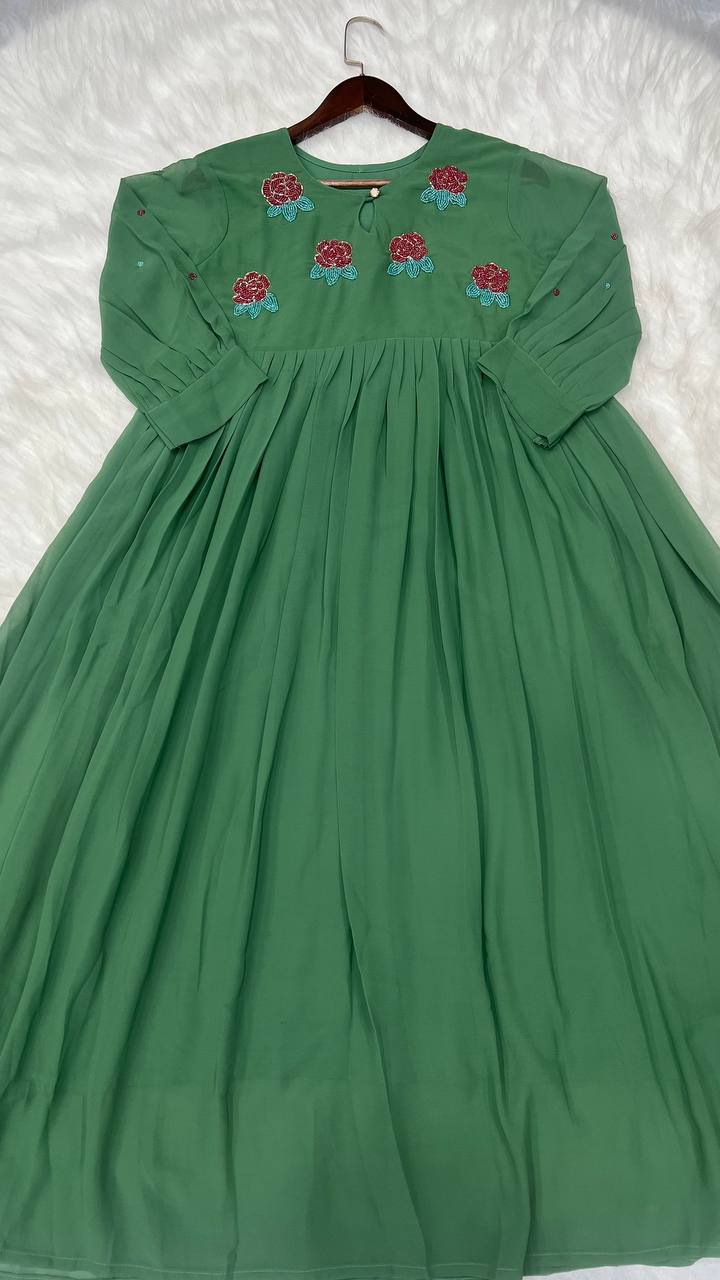 Georgette Dress with Khatli Maggam