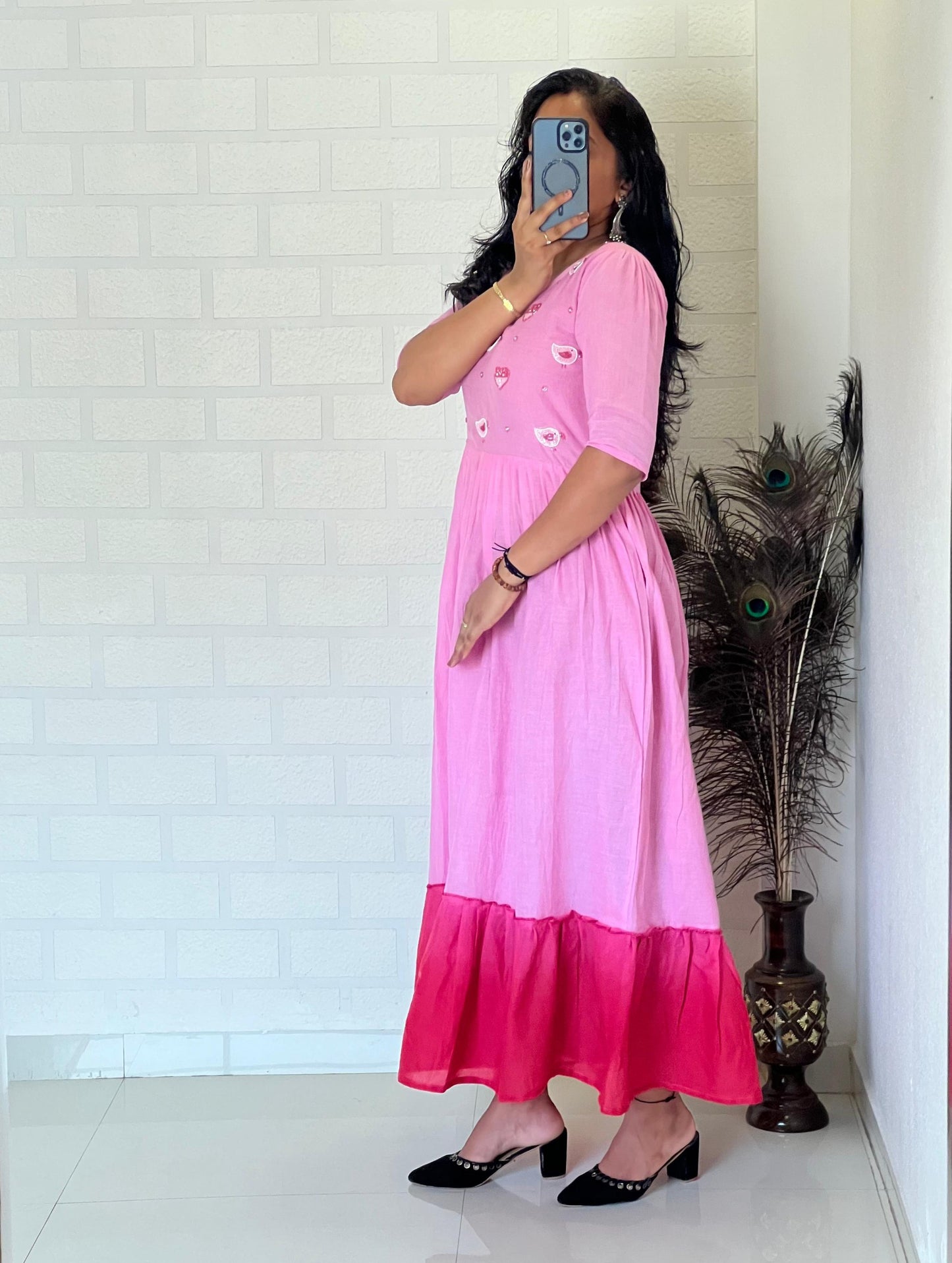 Pure Mul Mul Cotton Handwork Kurti