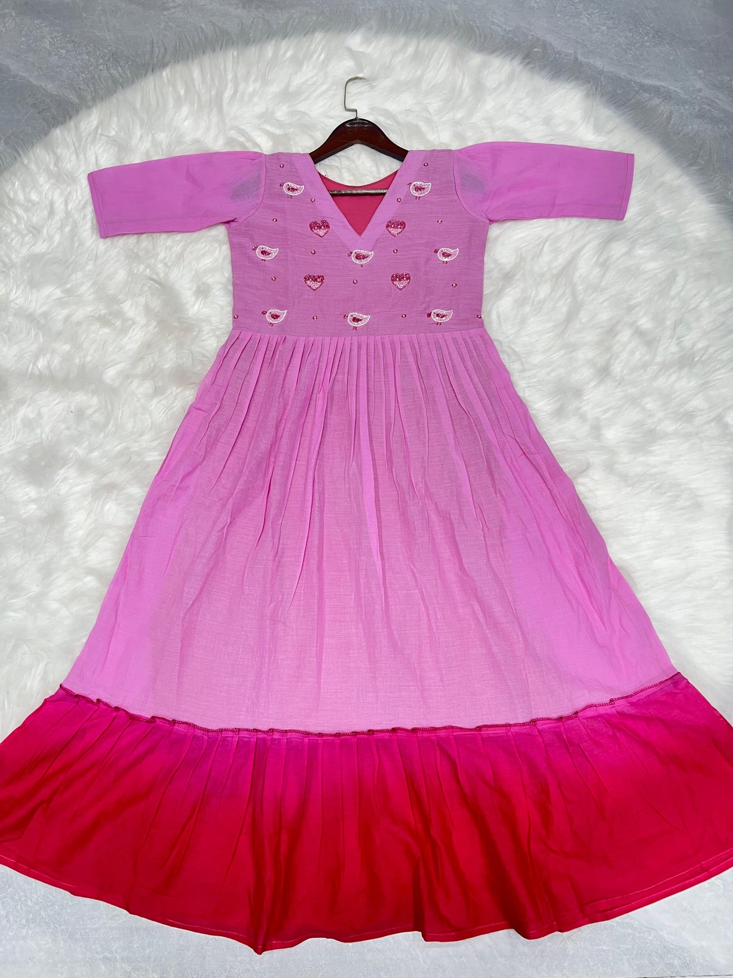 Pure Mul Mul Cotton Handwork Kurti