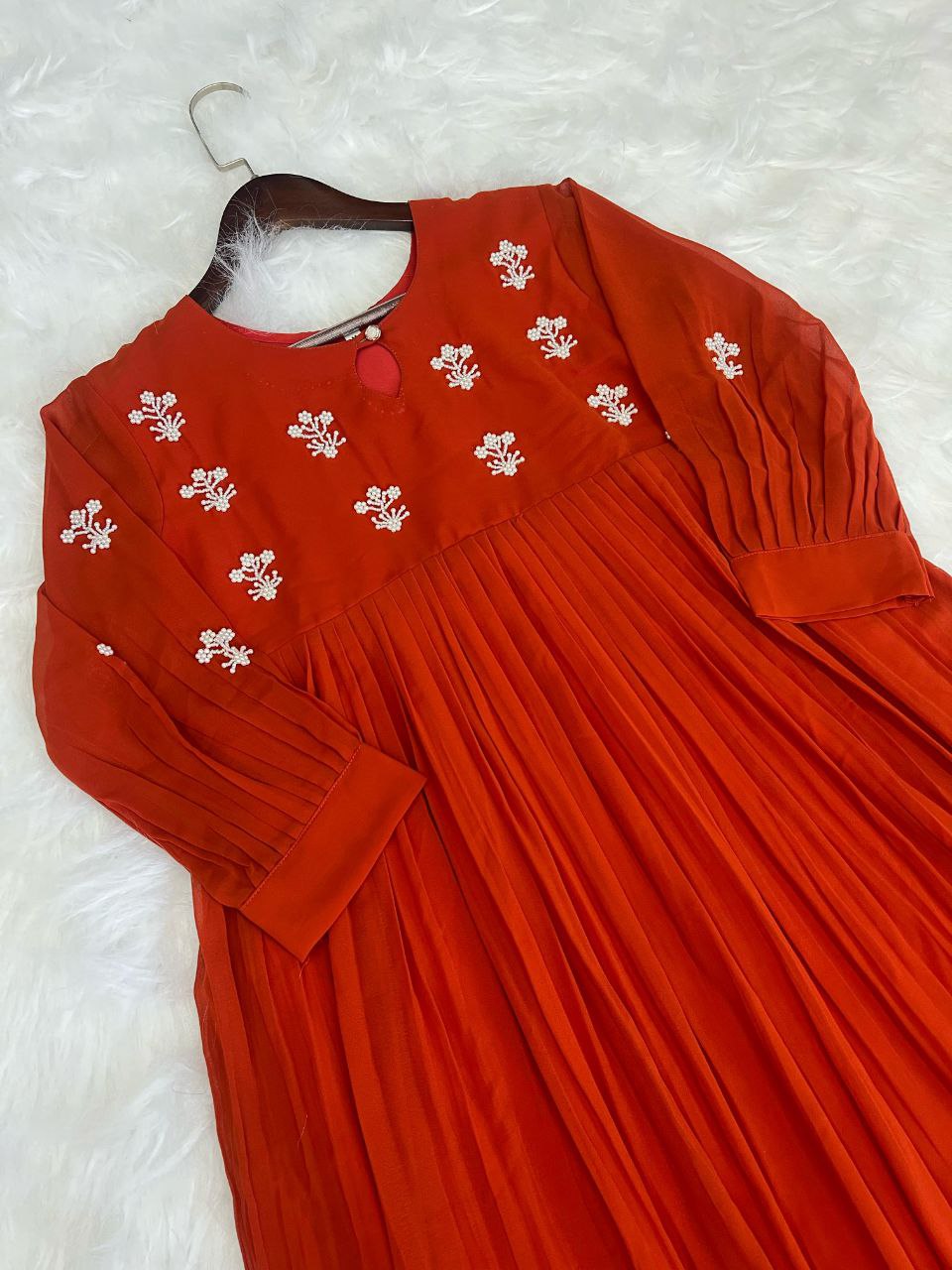 Georgette Dress with Khatli Maggam Handwork