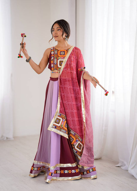 Heavy Rayon Lehenga Choli with Mirror Work & Digital Print Dupatta