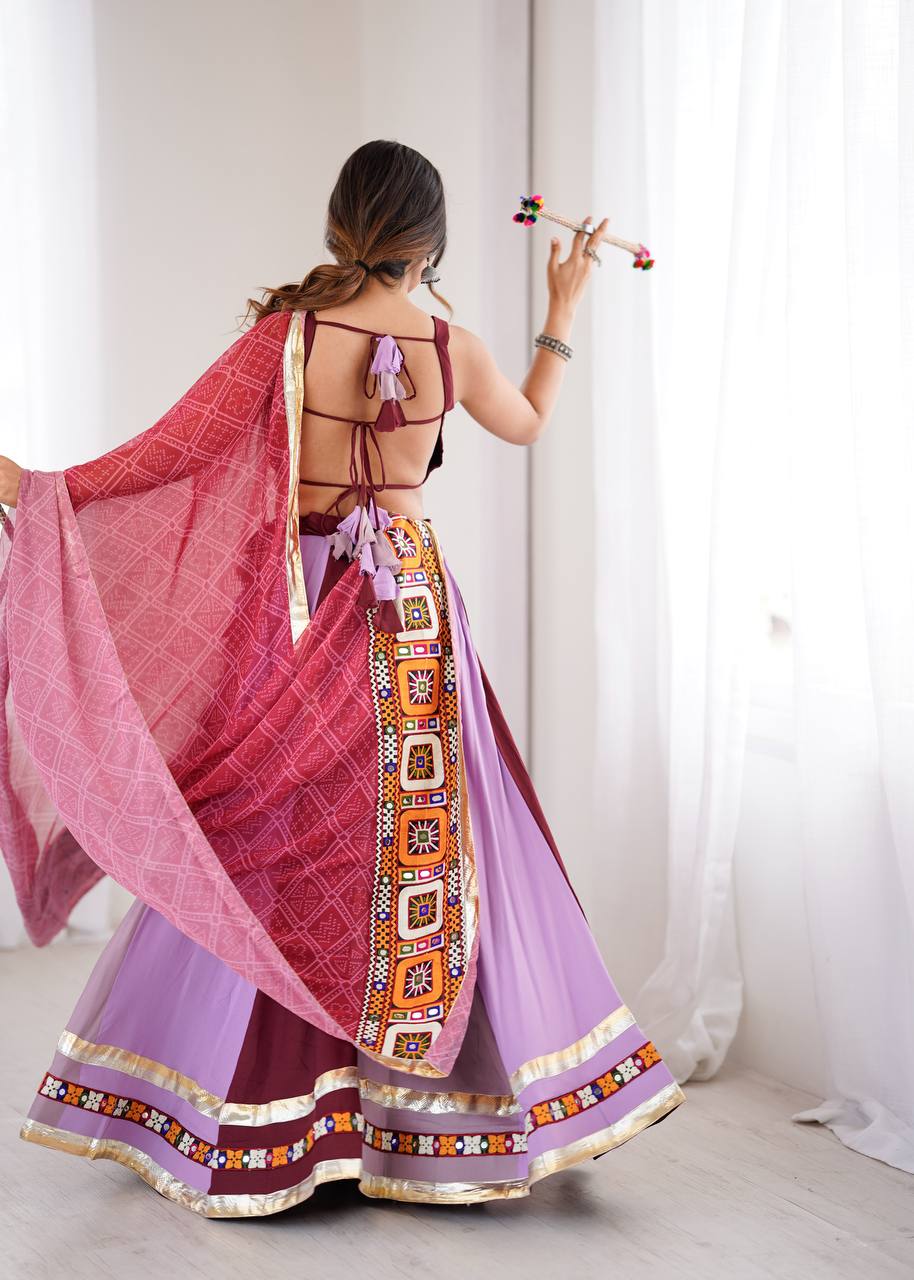 Heavy Rayon Lehenga Choli with Mirror Work & Digital Print Dupatta