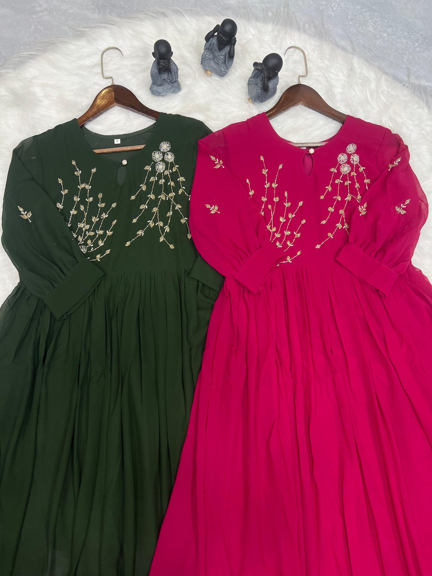 Blooming Georgette Dress with Khatli Maggam