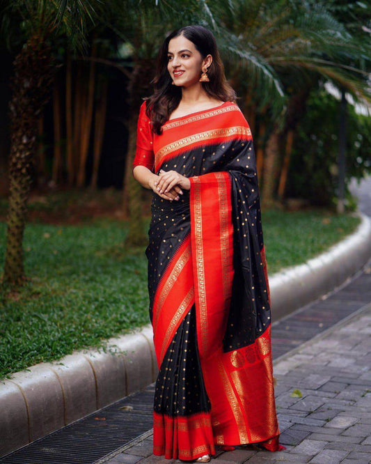 Silk Saree with Rich Pallu & All-Over Jacquard