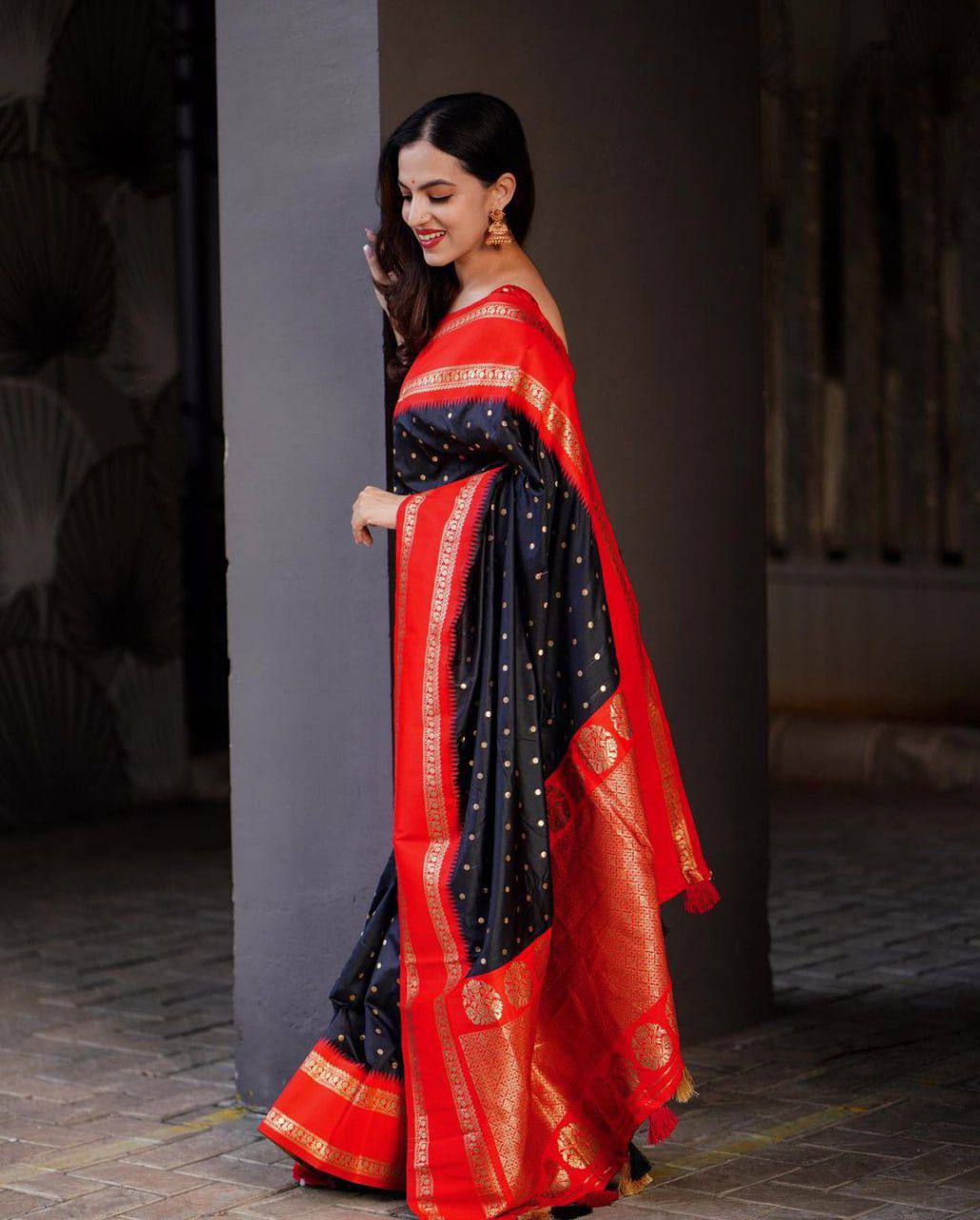 Silk Saree with Rich Pallu & All-Over Jacquard