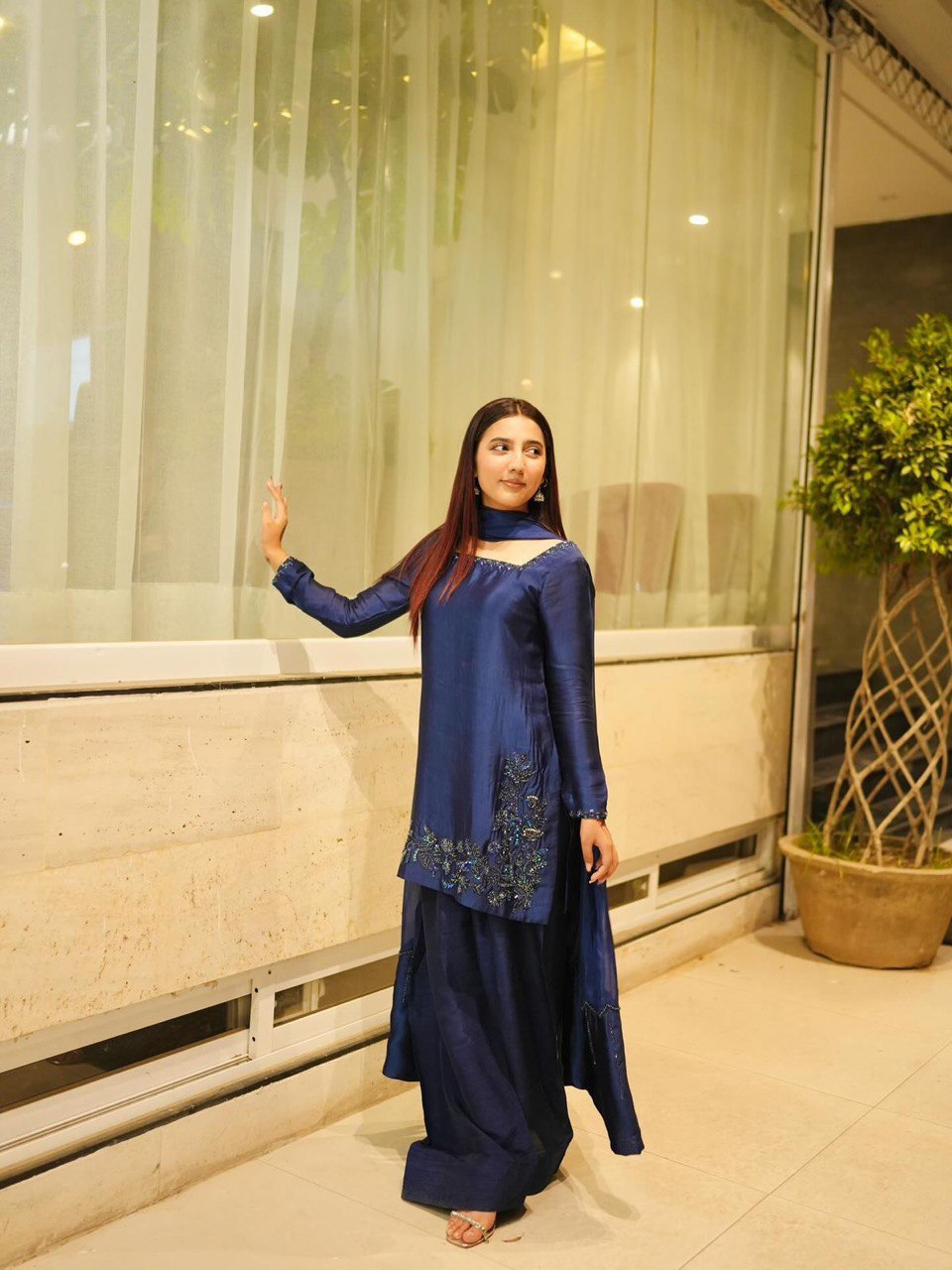 Suit Set with Farshi Salwar & Dupatta