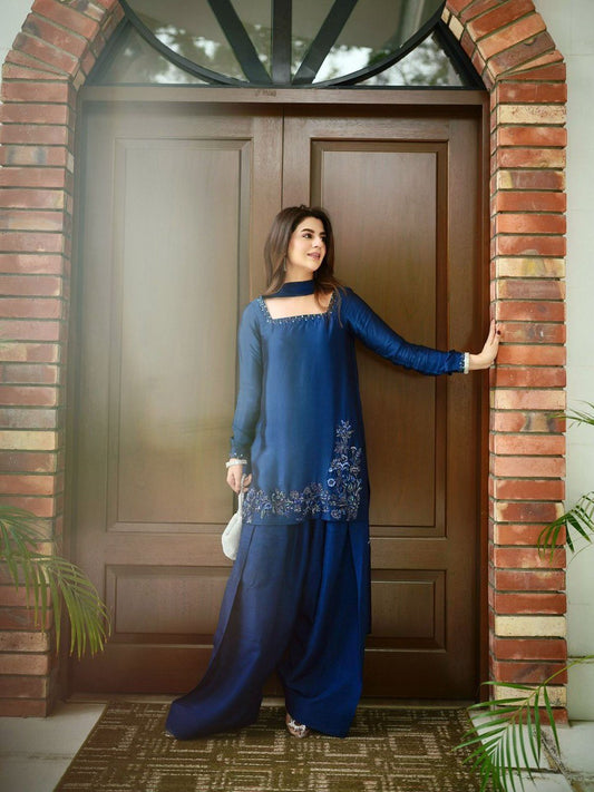 Suit Set with Farshi Salwar & Dupatta