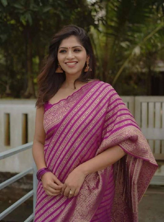 Silk Saree with Rich Pallu & All-Over Jacquard