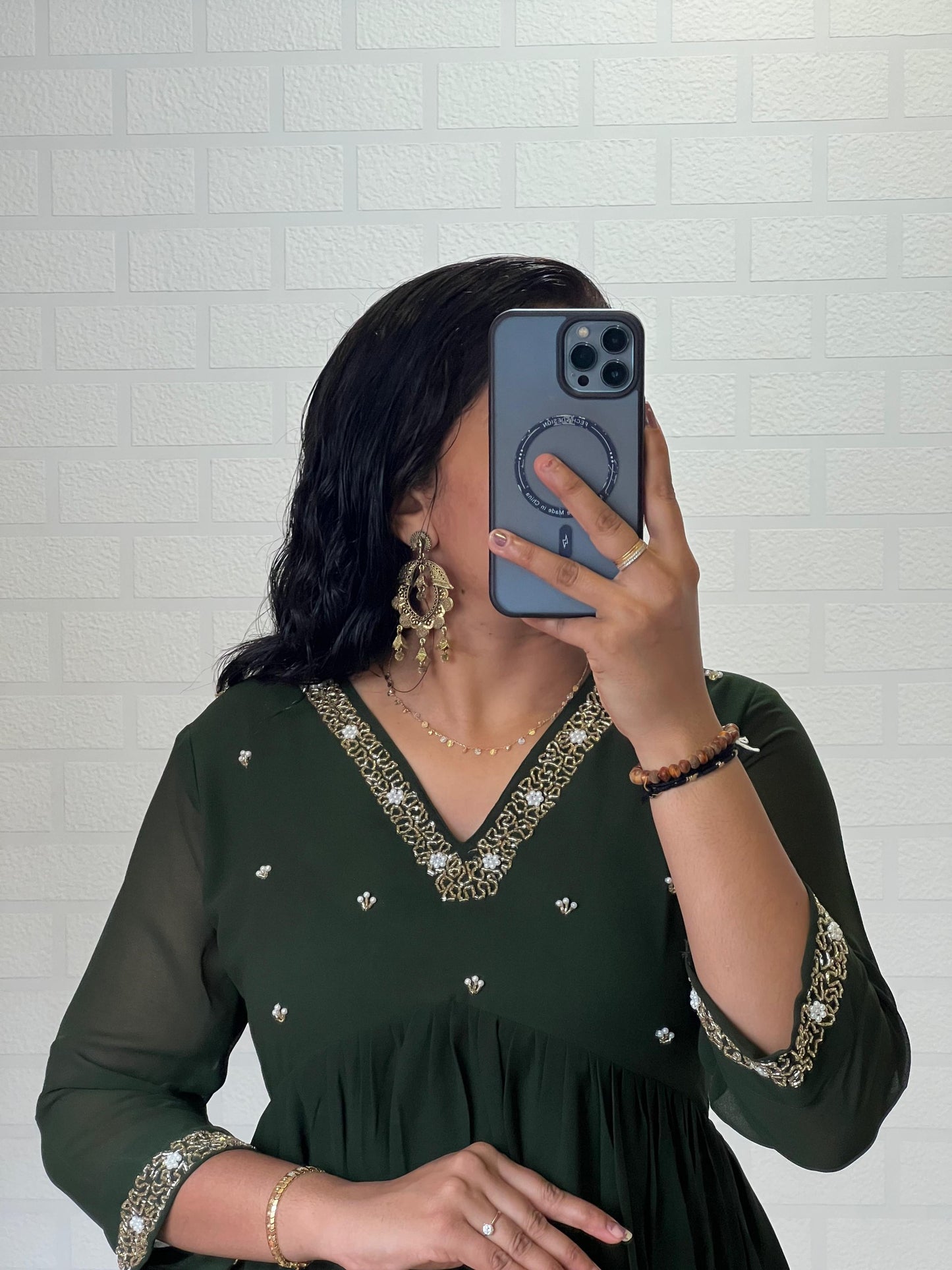 Georgette Dress with Khatli Maggam Handwork