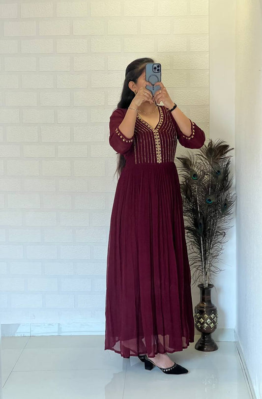 Georgette Dress with Handwork