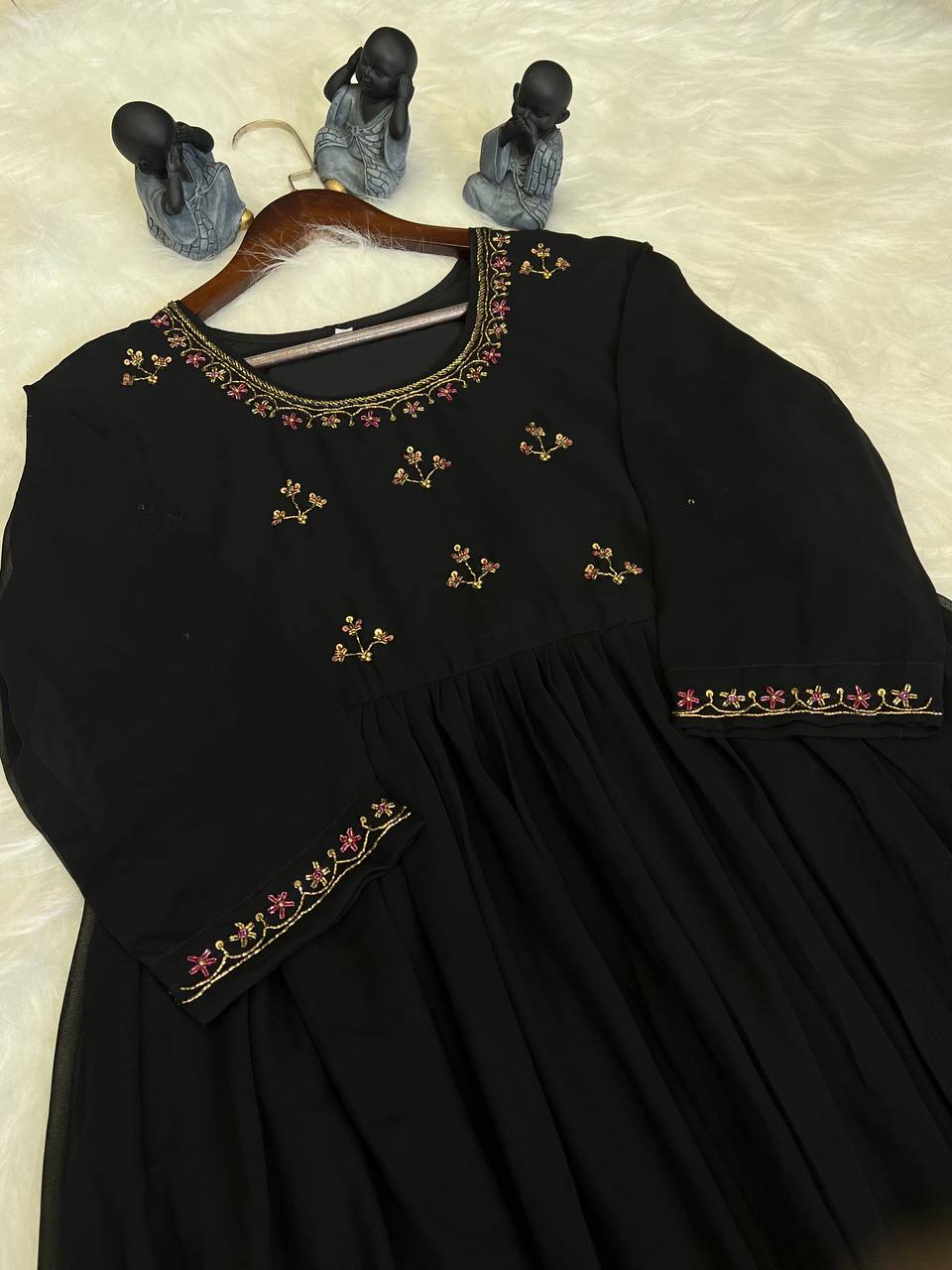 Dress with Khatli Maggam Handwork & Designer Sleeves