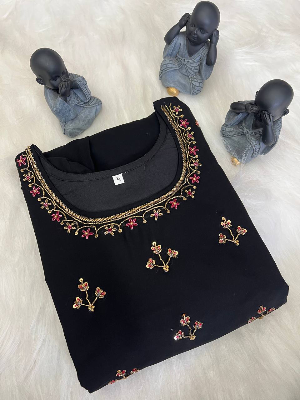 Dress with Khatli Maggam Handwork & Designer Sleeves