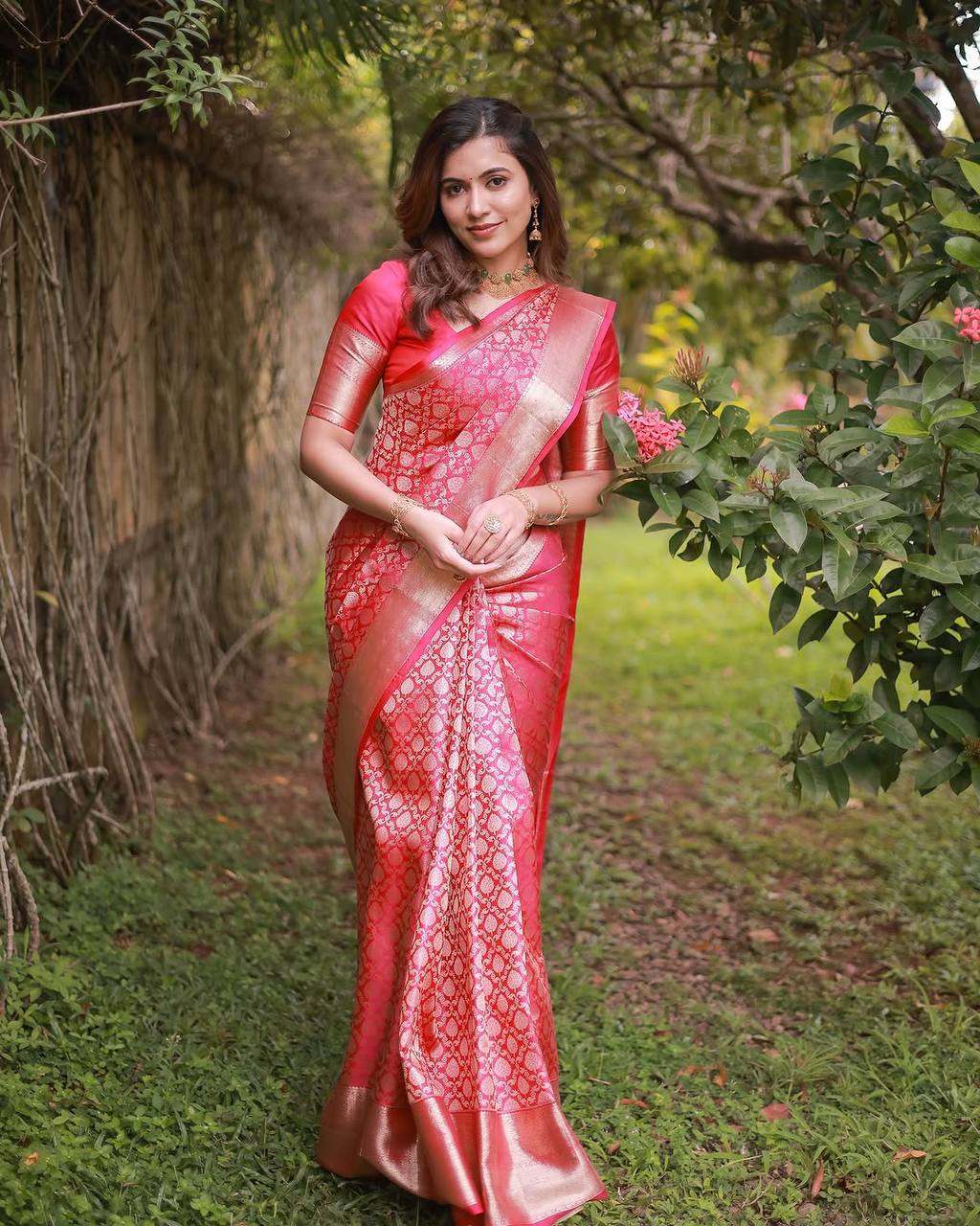 Silk Saree with Rich Pallu & All-Over Jacquard