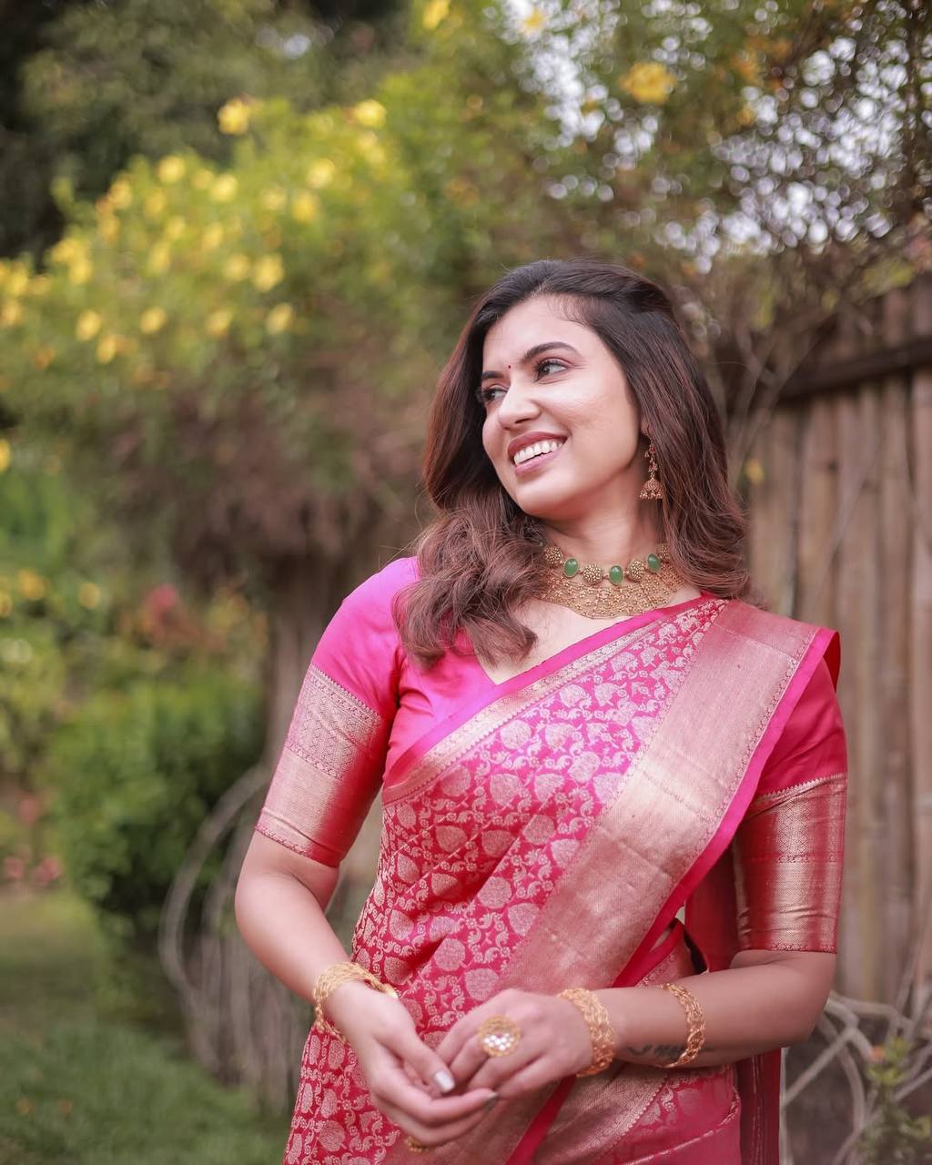 Silk Saree with Rich Pallu & All-Over Jacquard