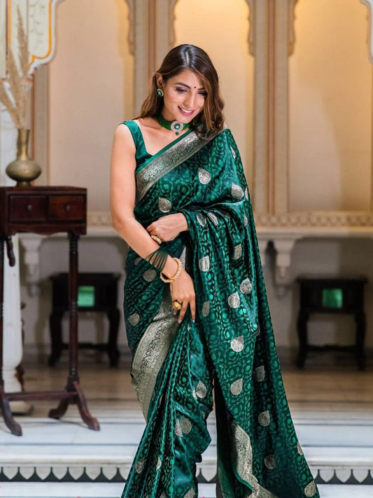 Soft Lichi Silk Saree with Rich Pallu & All-Over Jacquard