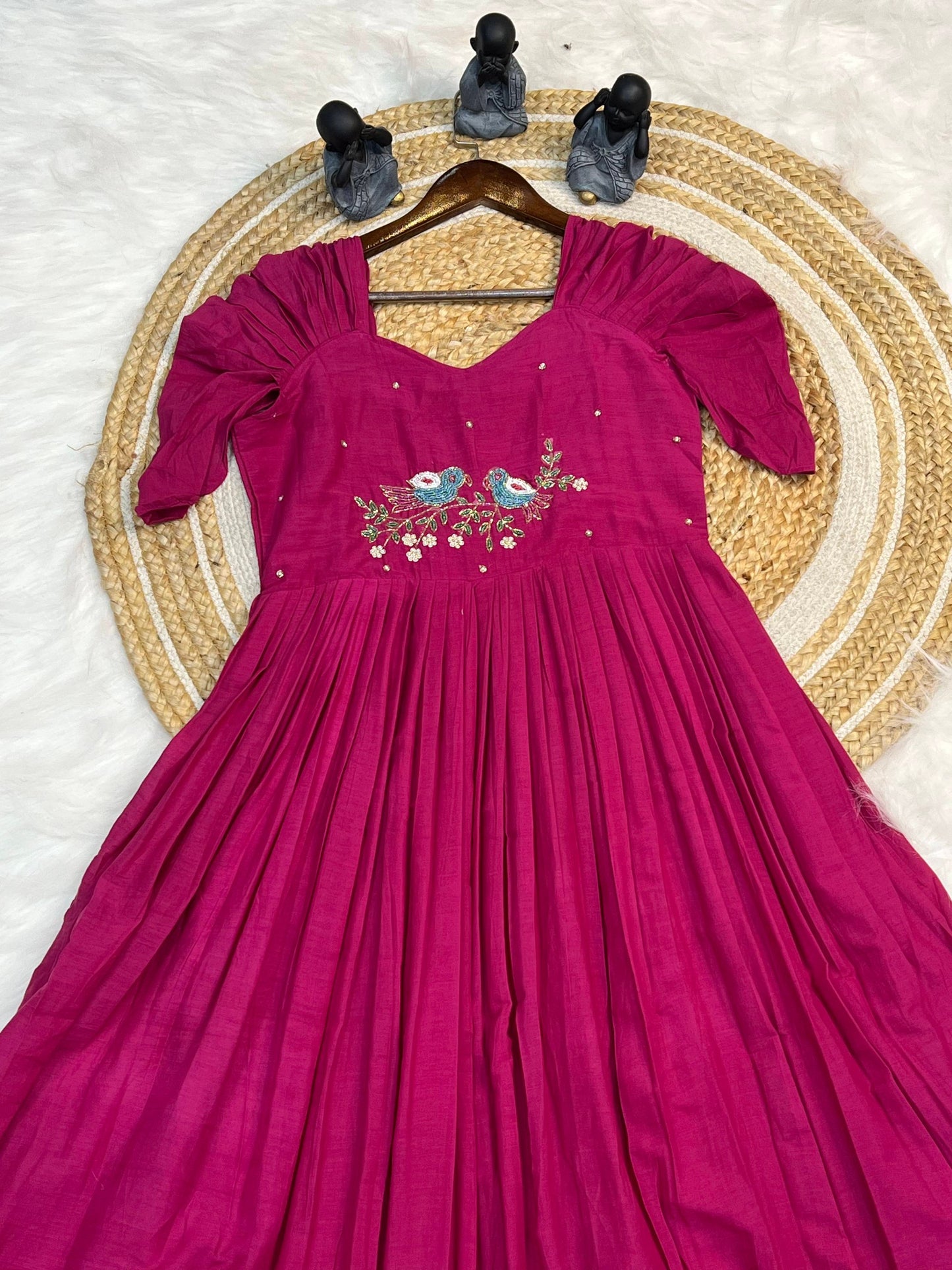 Pure Mul Mul Cotton Handwork Dress