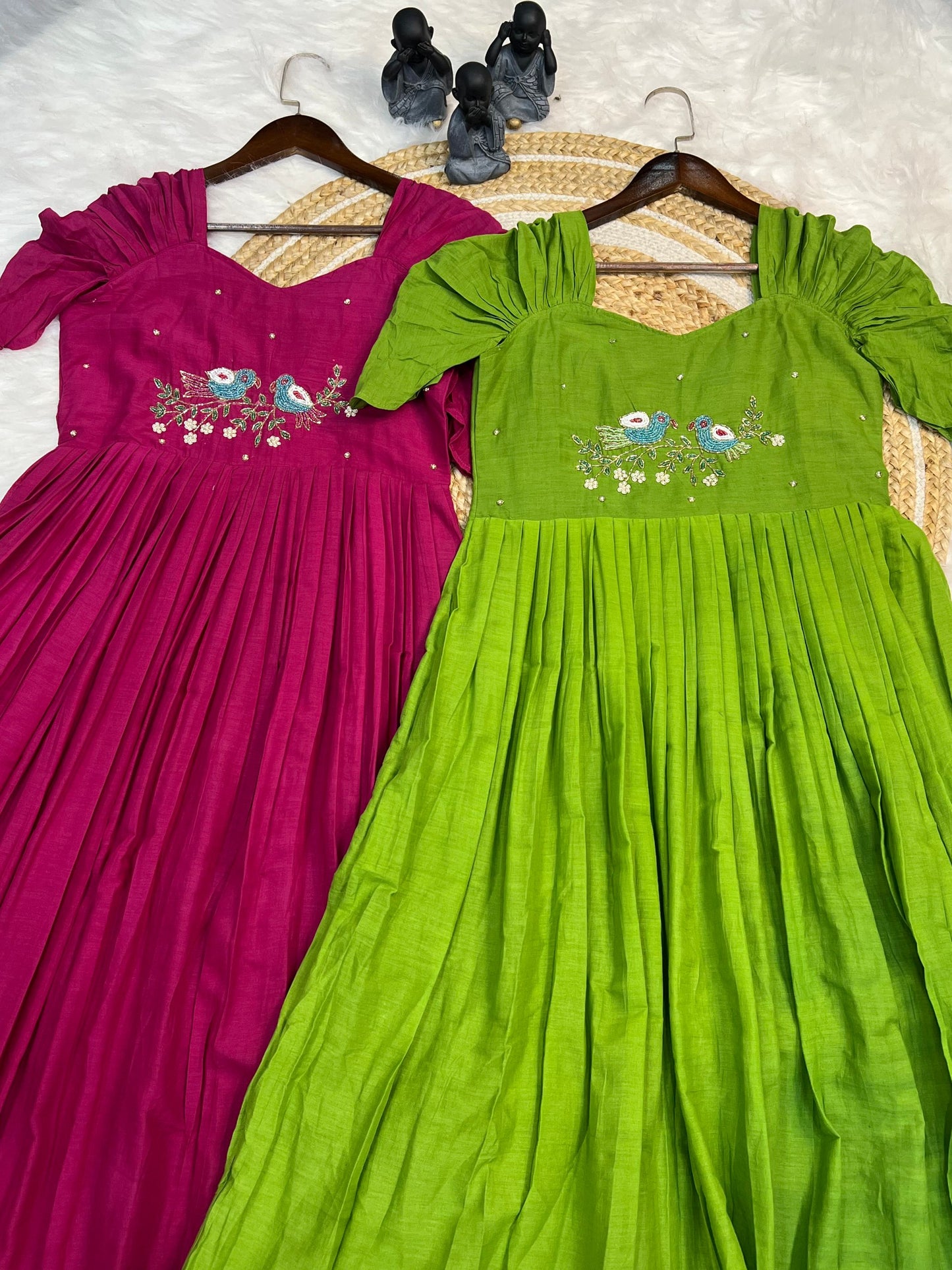 Pure Mul Mul Cotton Handwork Dress