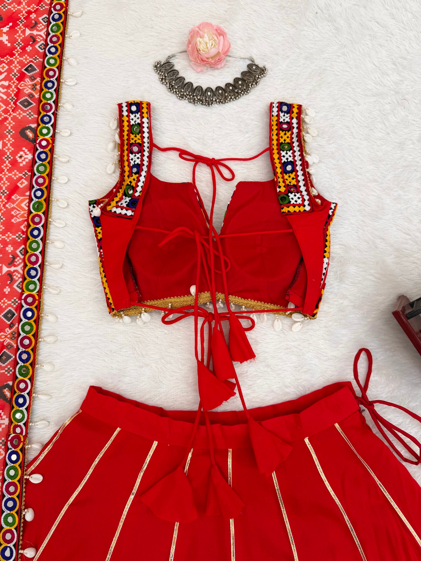 Flair Heavy Rayon Lehenga Choli with Gamthi Mirror Work