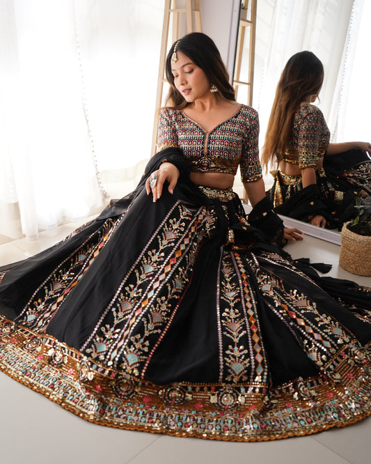 Georgette Lehenga Set with Sequin Embroidery