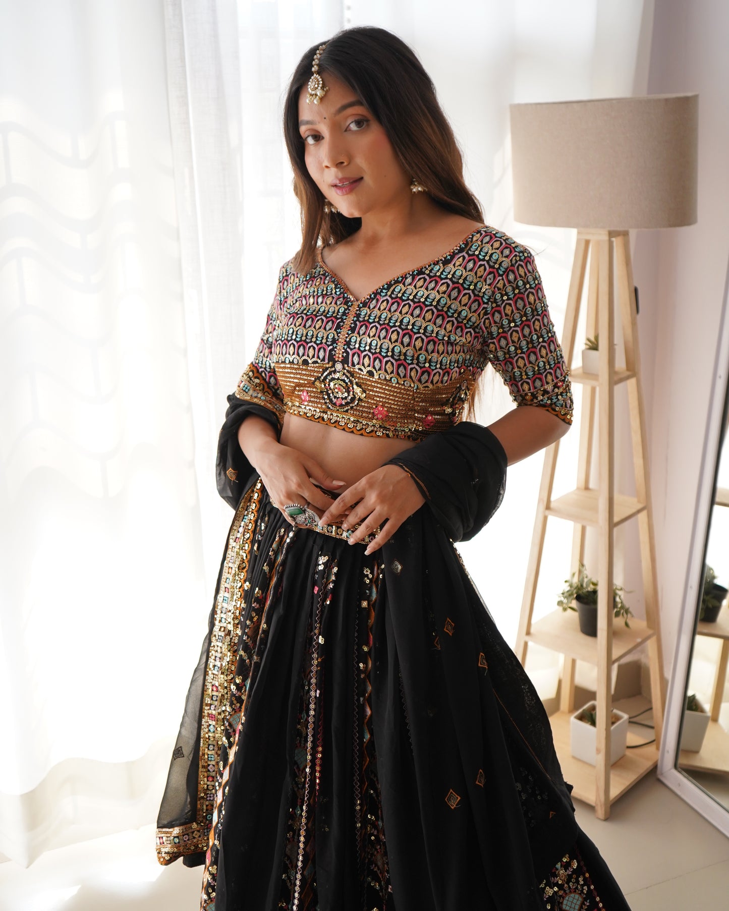 Georgette Lehenga Set with Sequin Embroidery