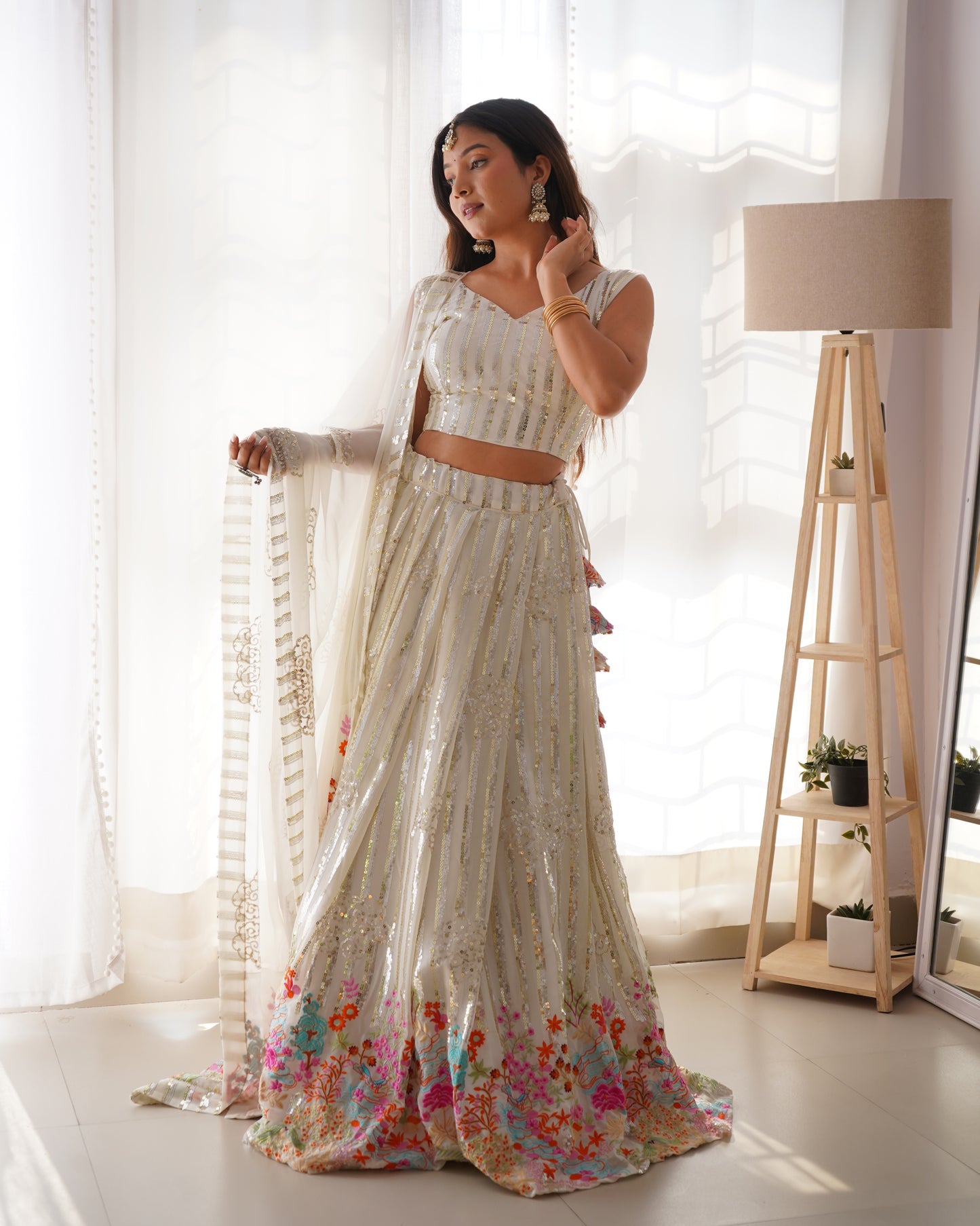 Georgette Lehenga Set with Sequin Embroidery