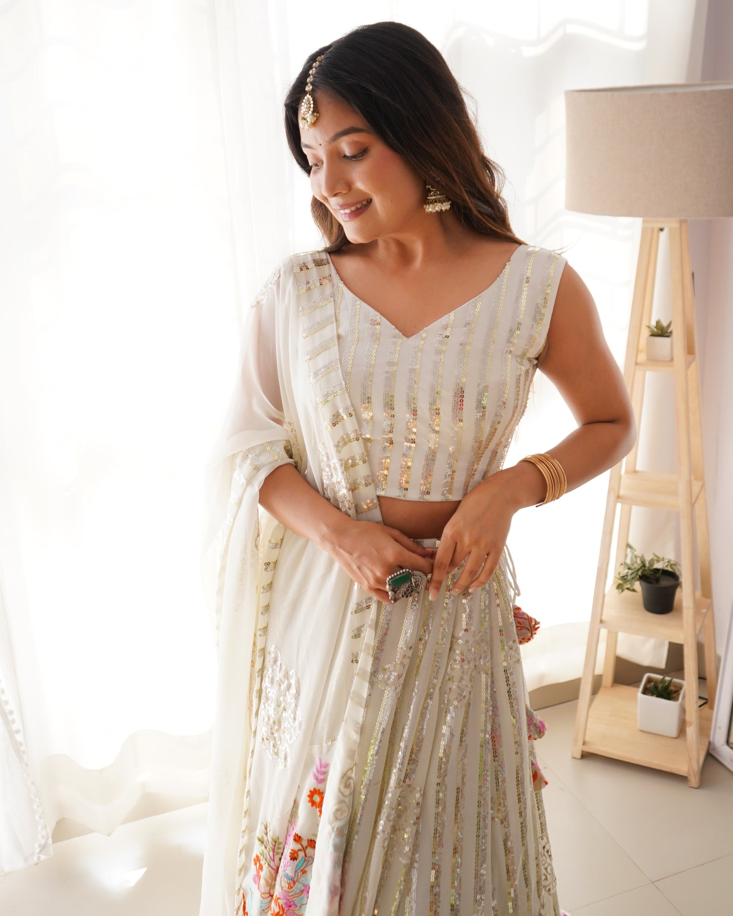 Georgette Lehenga Set with Sequin Embroidery