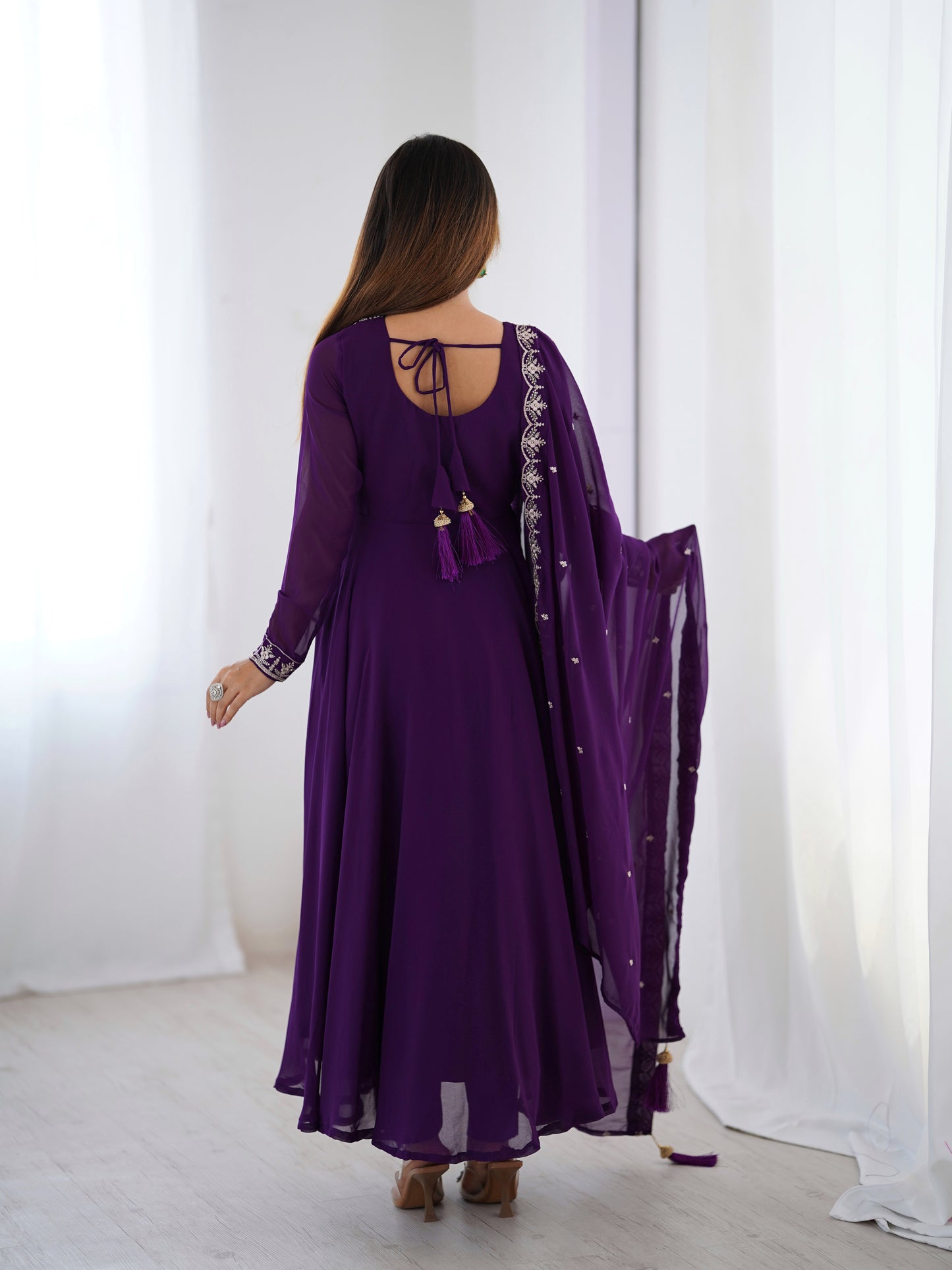 Georgette Anarkali Set with Heavy Embroidery