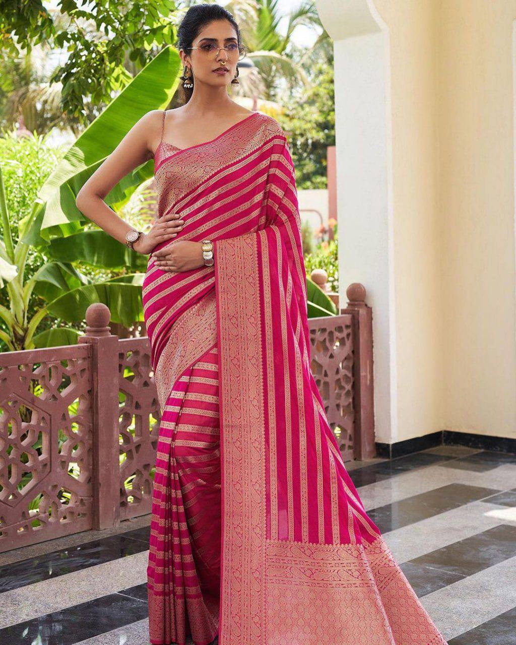 Silk Saree with Rich Pallu & Jacquard