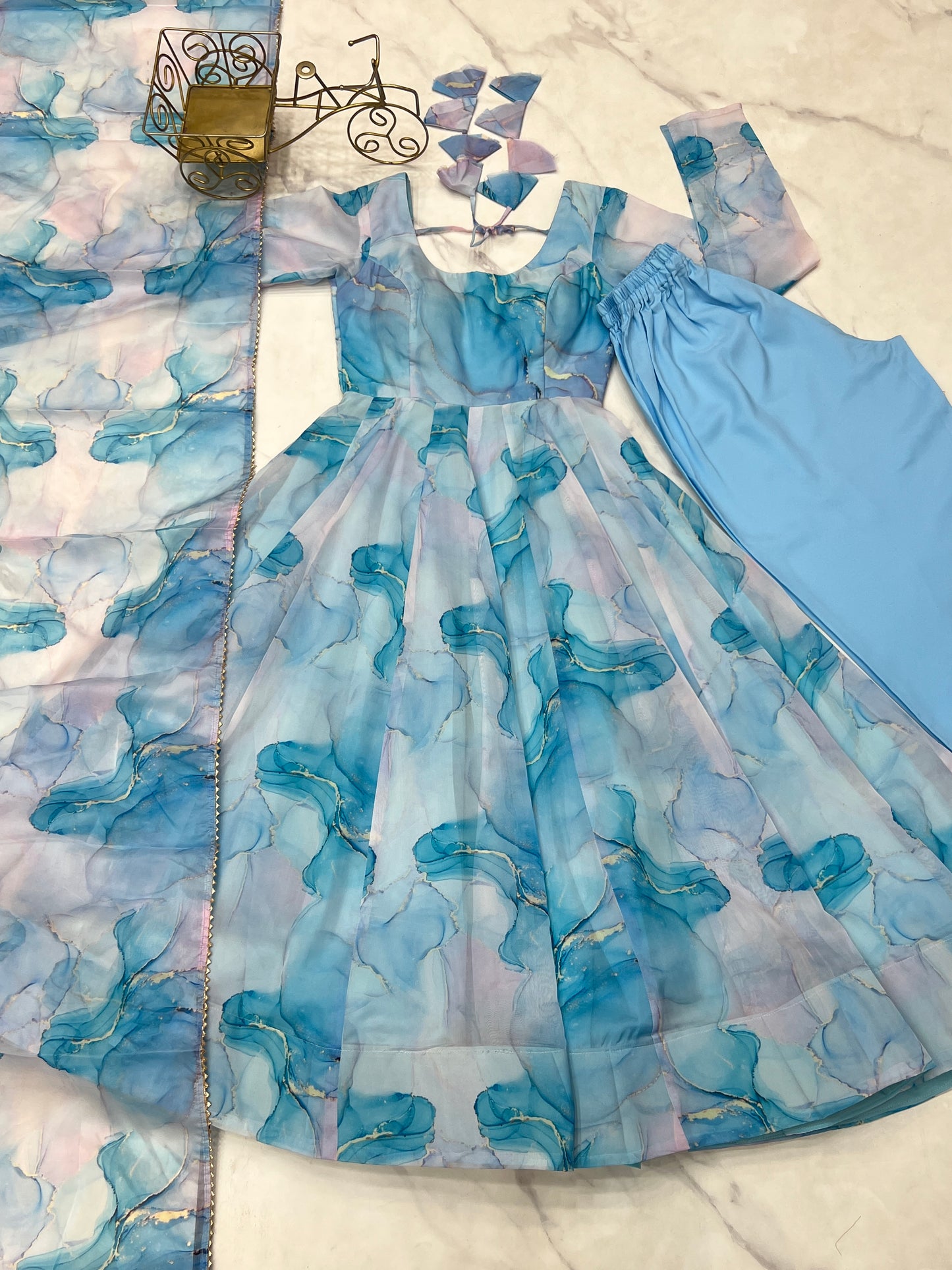 Anarkali Set in Pure Organza Silk