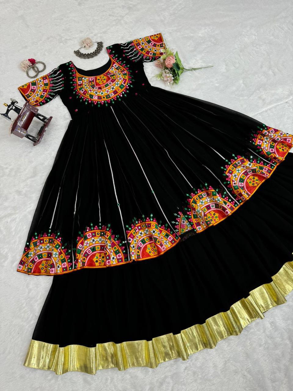 Georgette Chinestitch & Sequin Work Lehenga Set