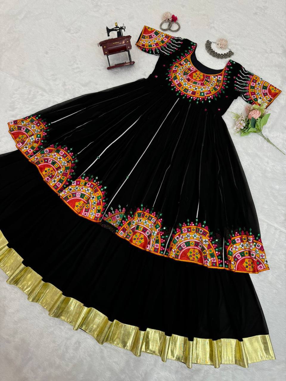 Georgette Chinestitch & Sequin Work Lehenga Set