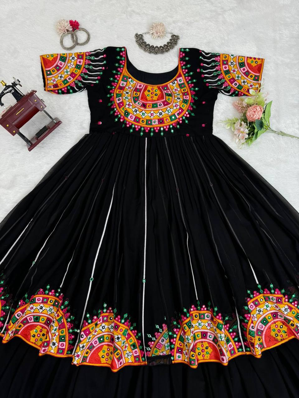 Georgette Chinestitch & Sequin Work Lehenga Set