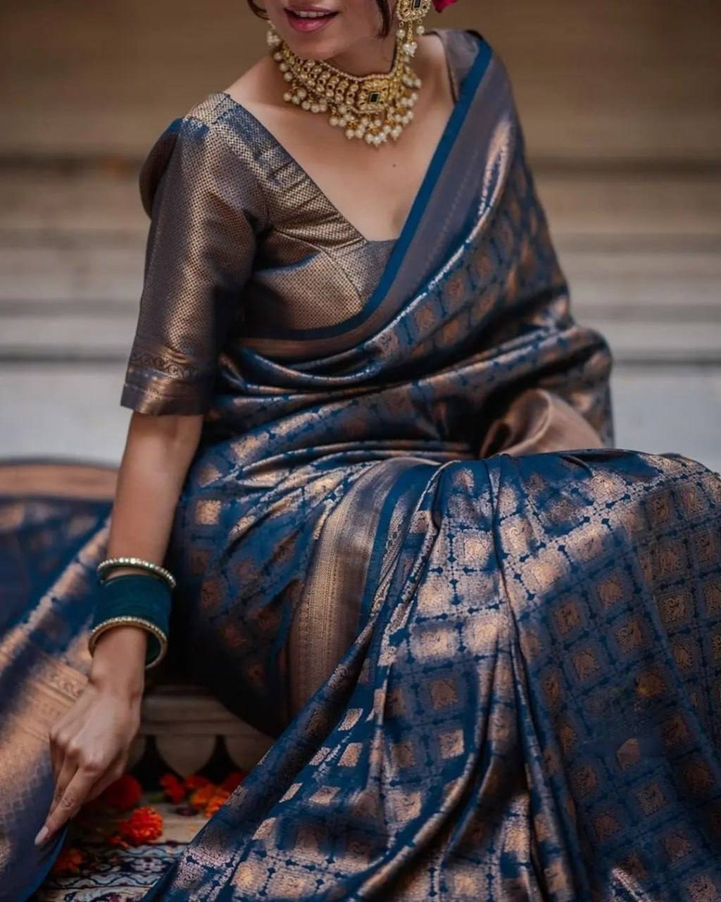 Soft Lichi Silk Saree with Rich Pallu
