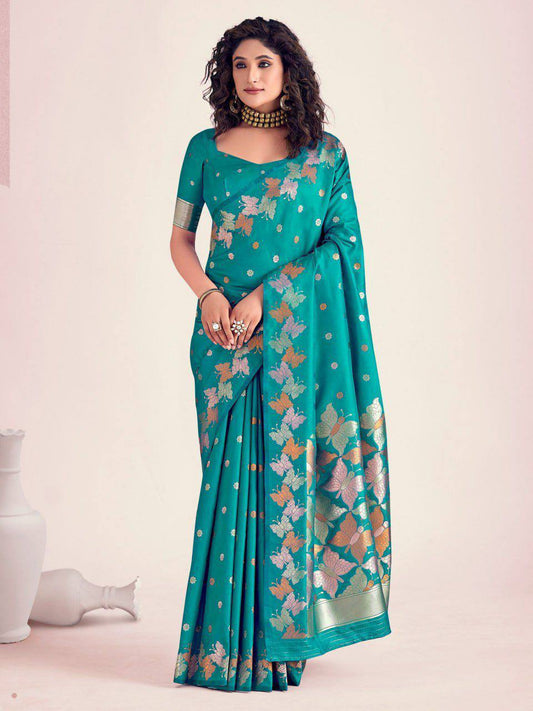 Soft Lichi Silk Saree with Butterfly Pallu