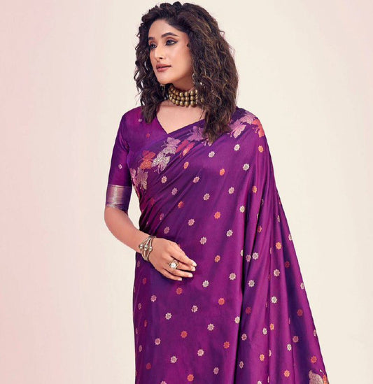 Soft Lichi Silk Saree with Butterfly Pallu