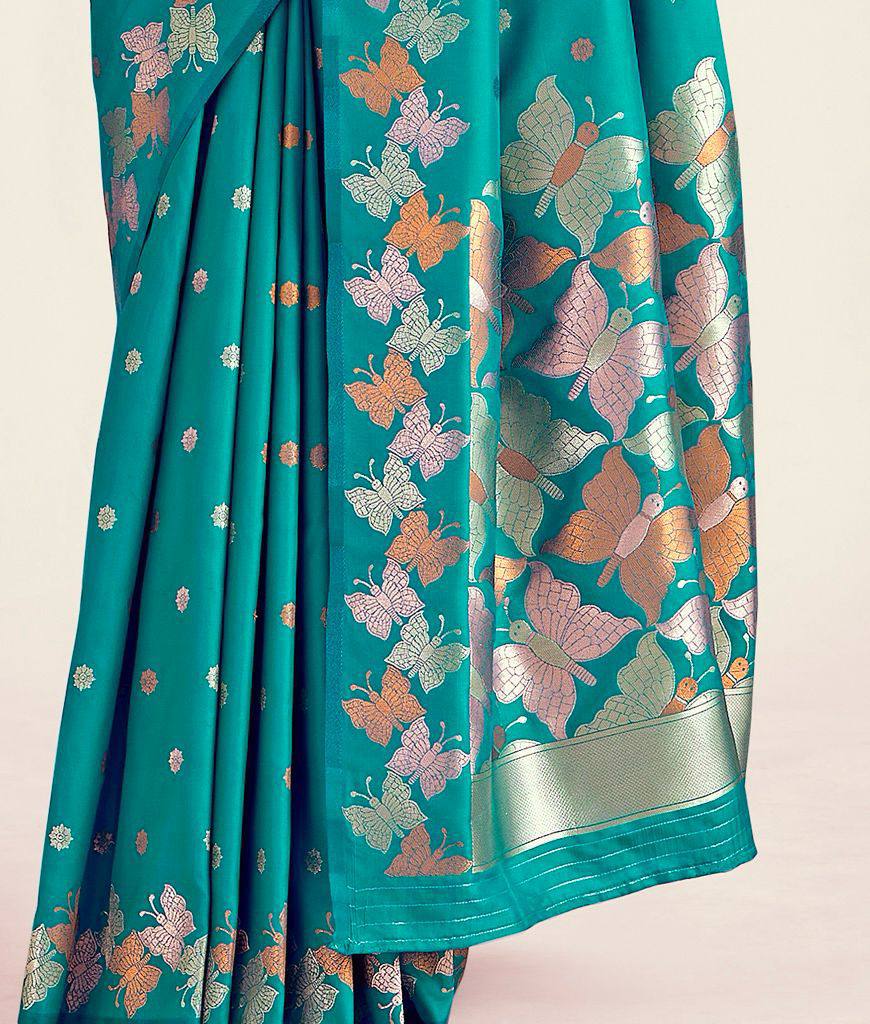 Soft Lichi Silk Saree with Butterfly Pallu