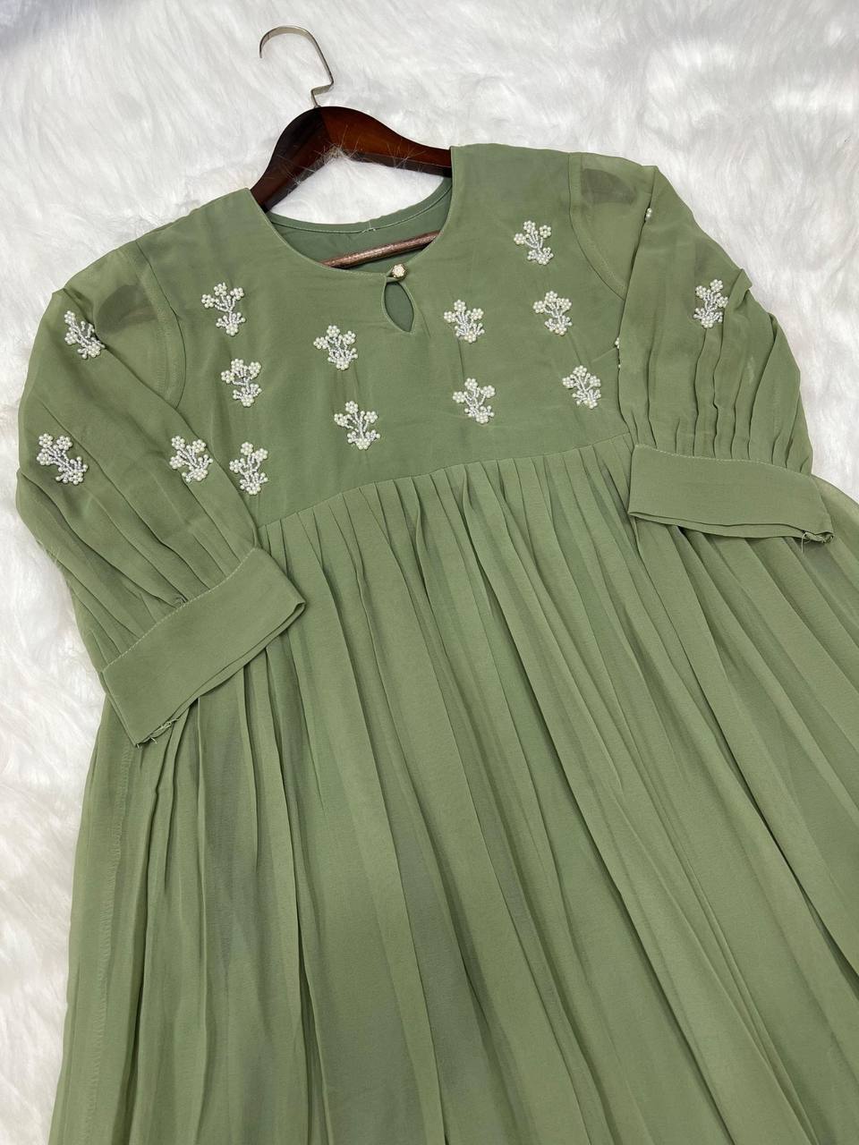Georgette Dress with Khatli Maggam Handwork