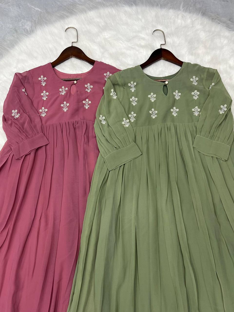 Georgette Dress with Khatli Maggam Handwork
