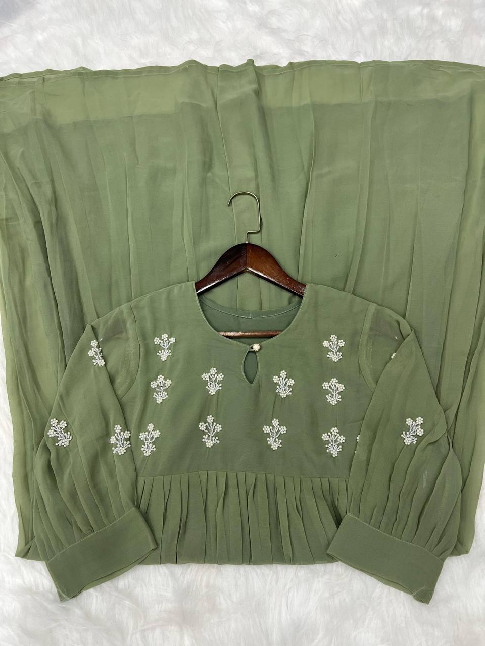 Georgette Dress with Khatli Maggam Handwork
