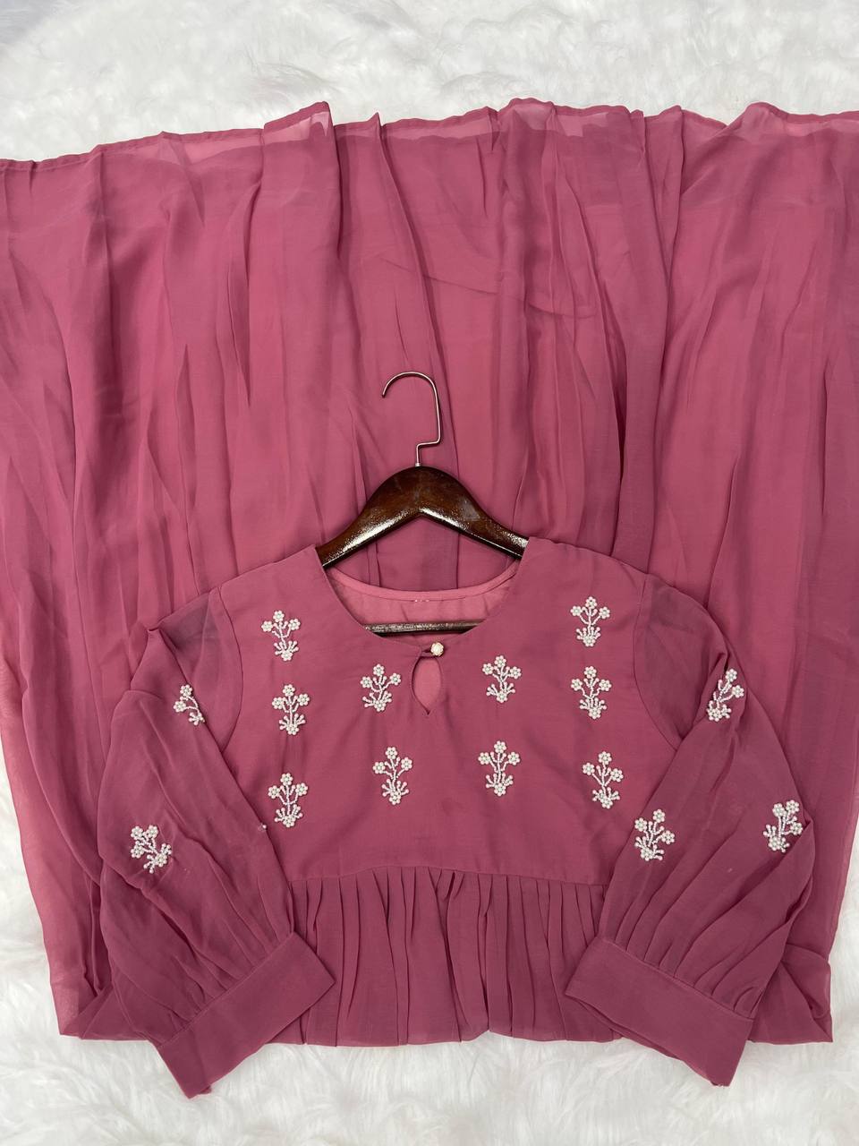 Georgette Dress with Khatli Maggam Handwork