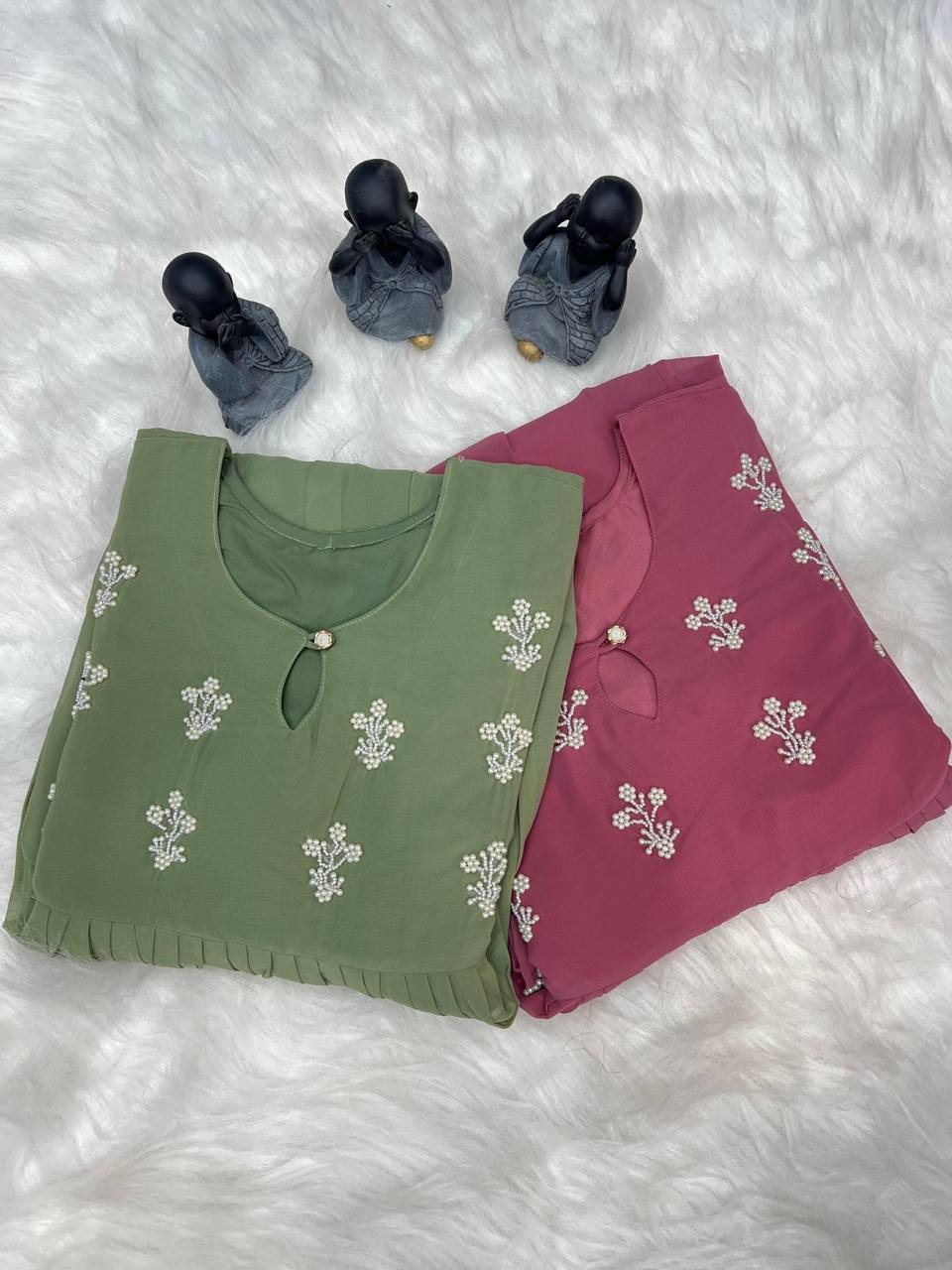 Georgette Dress with Khatli Maggam Handwork