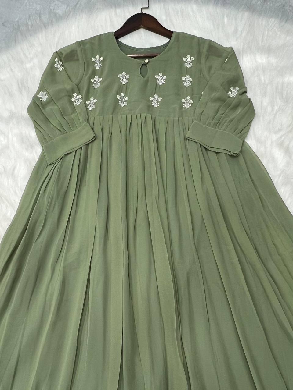 Georgette Dress with Khatli Maggam Handwork