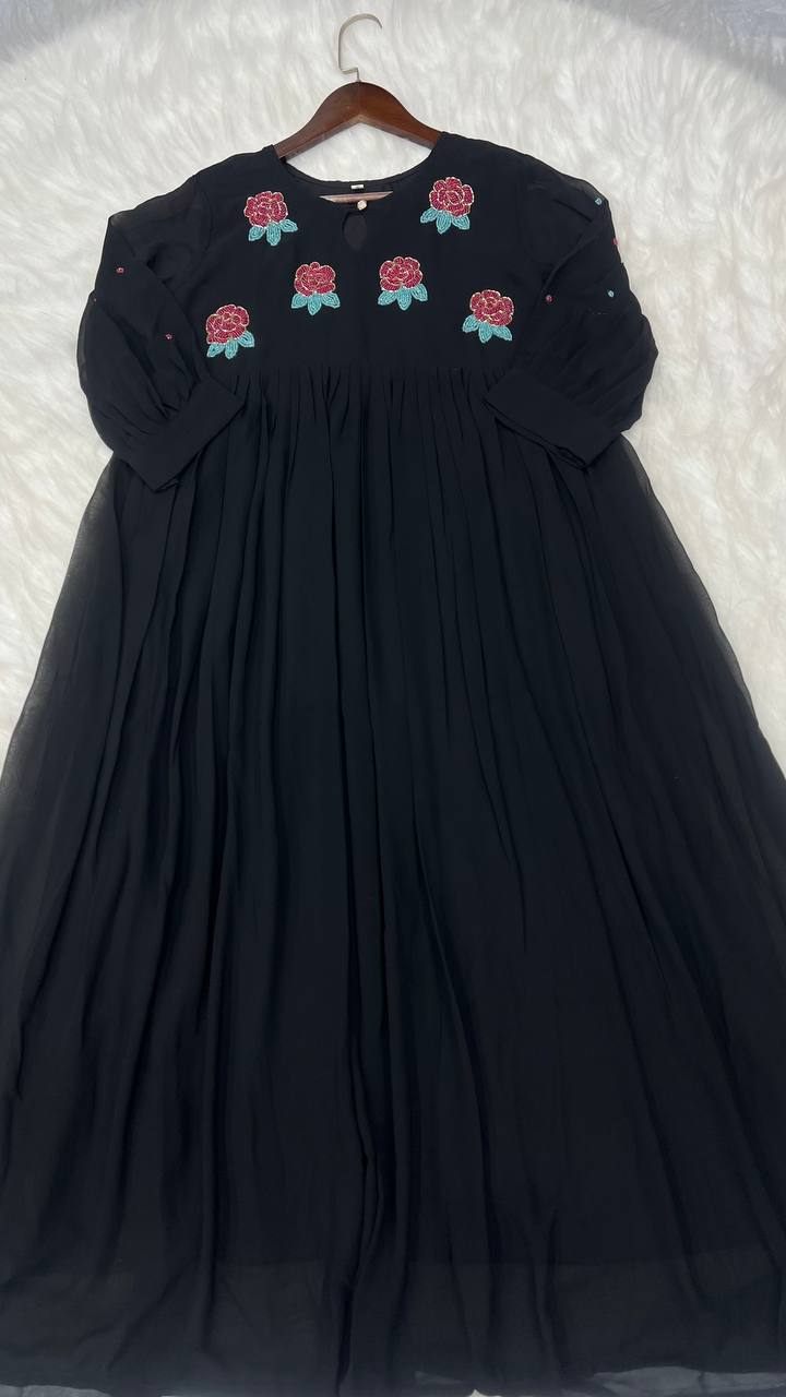 Georgette Dress with Khatli Maggam